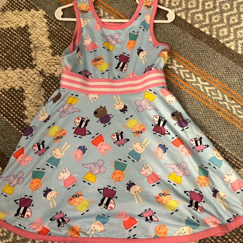 Peppa Pig Blue Dress With Pink Trim